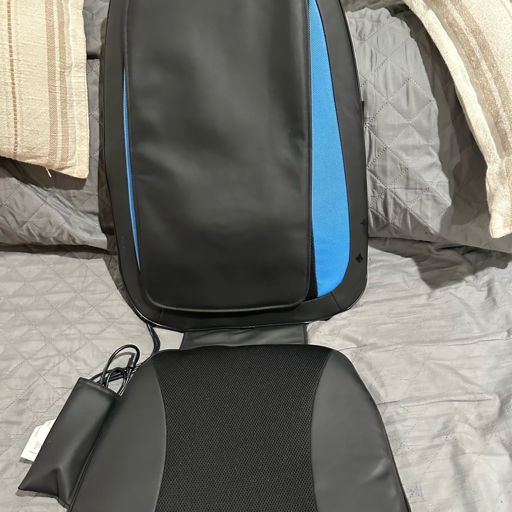 Black and Blue Massage Seat Cushion Massager